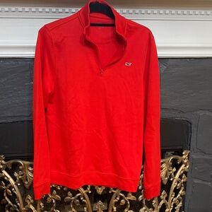 🐳 Red Vineyard Vines Quarter-Zip Pullover